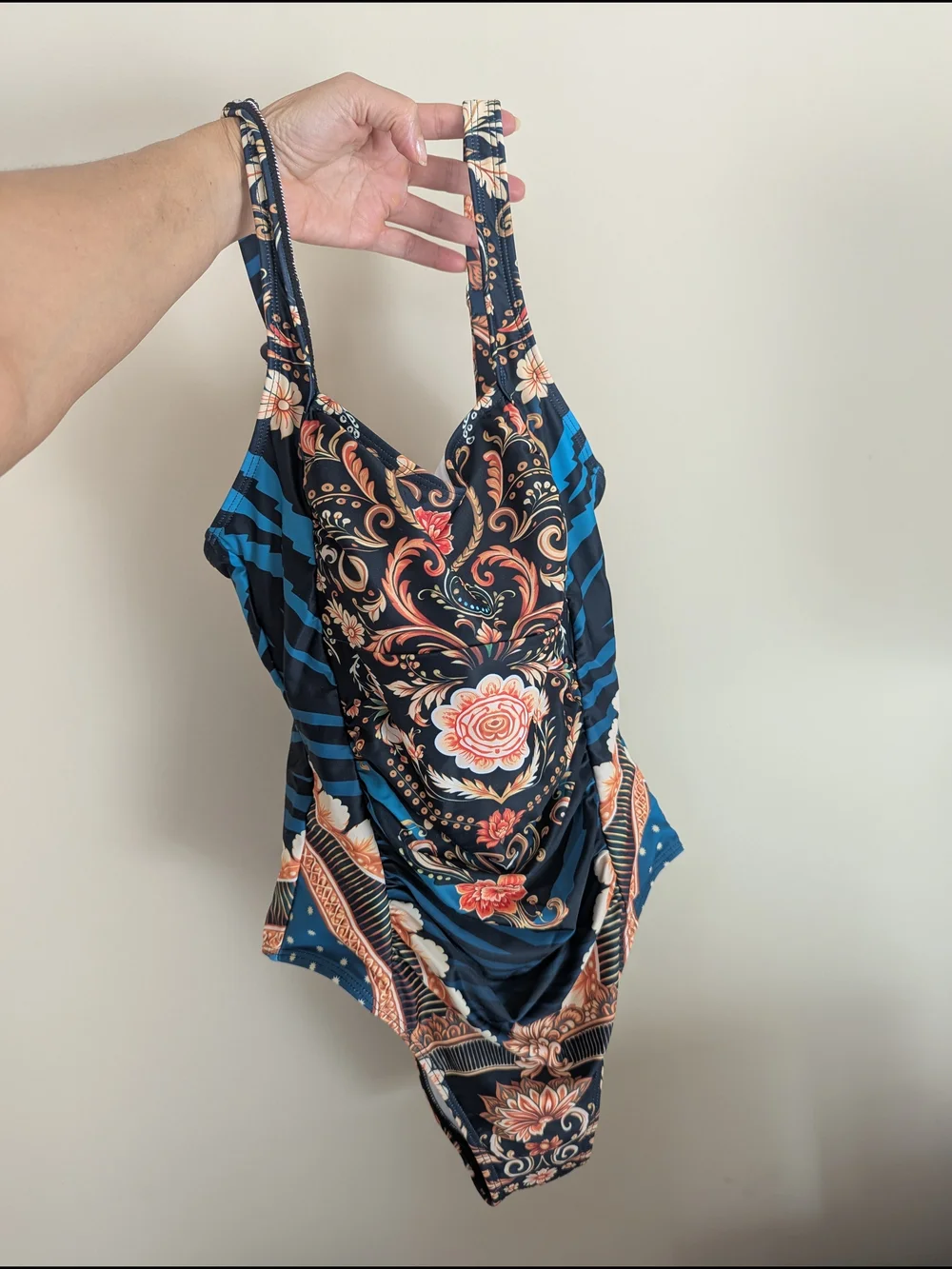 NEW - Floral Navy & Teal Printed One-piece Swimsuit
